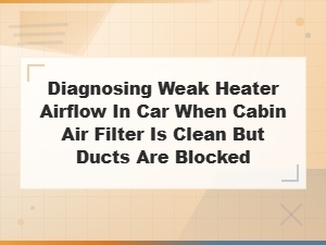 Diagnosing Weak Car Heater Airflow with Clean Filter and Blocked Ducts